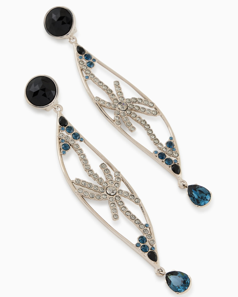 GIORGIO ARMANI CLIP EARRINGS WITH A BRASS PENDANT AND SWAROVSKI CRYSTALS outlook