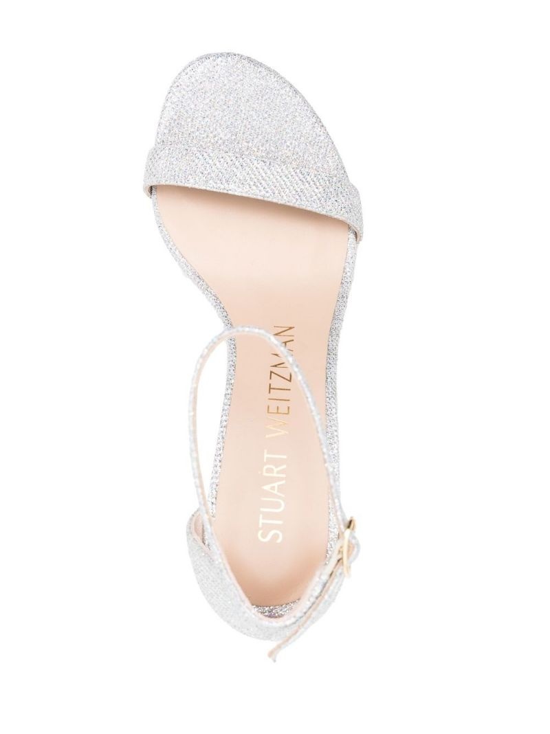 Nearly Nude 65mm glittered sandals - 4