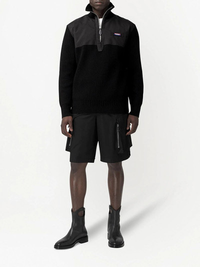 Burberry panelled half-zip jumper outlook