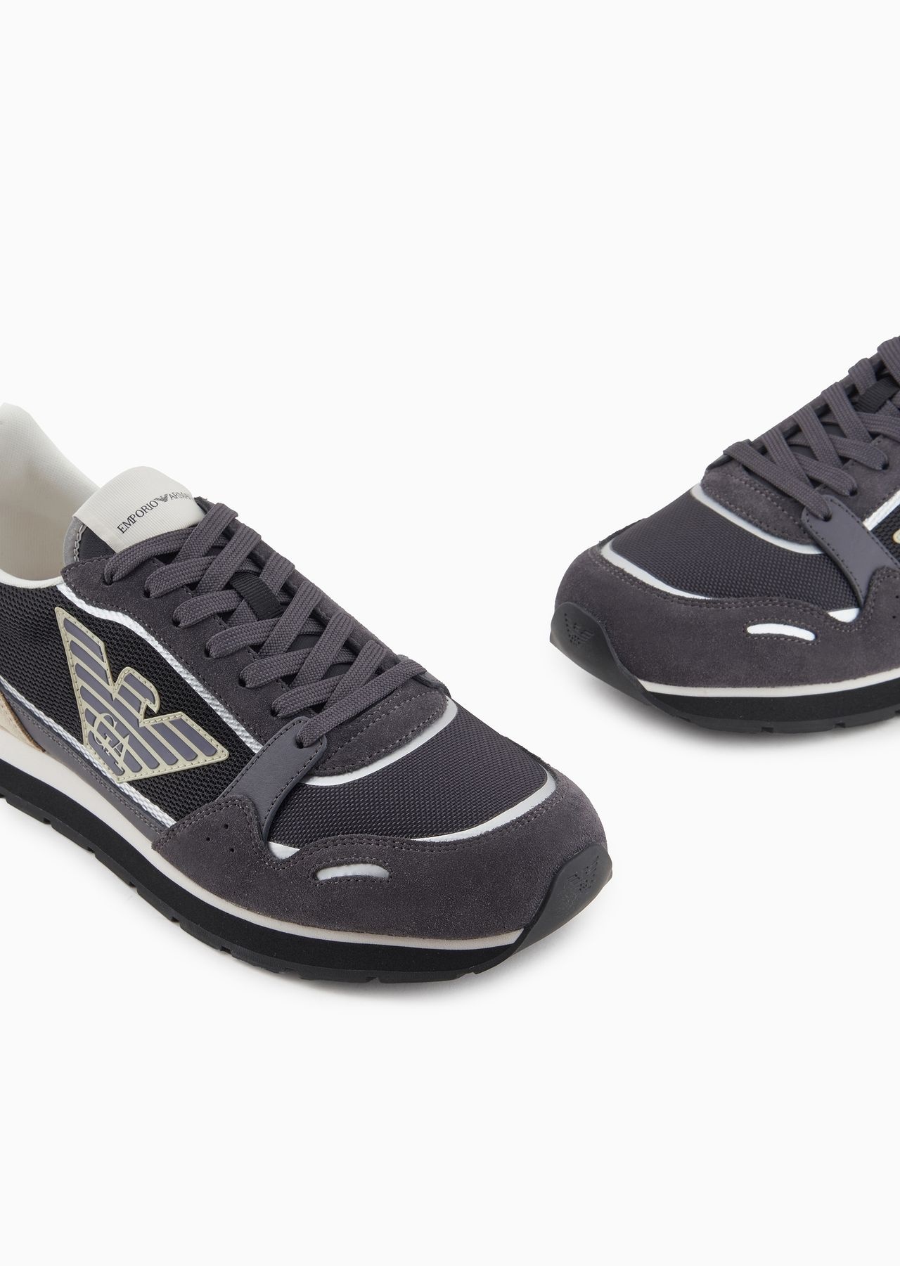Mesh sneakers with suede details and eagle patch - 4