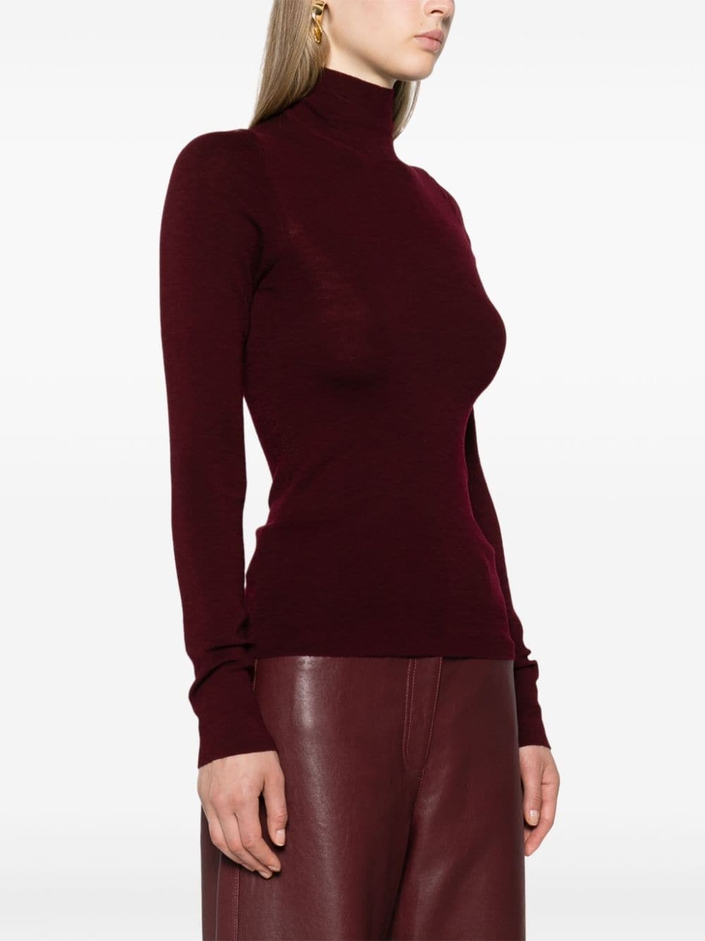 high-neck wool jumper - 3