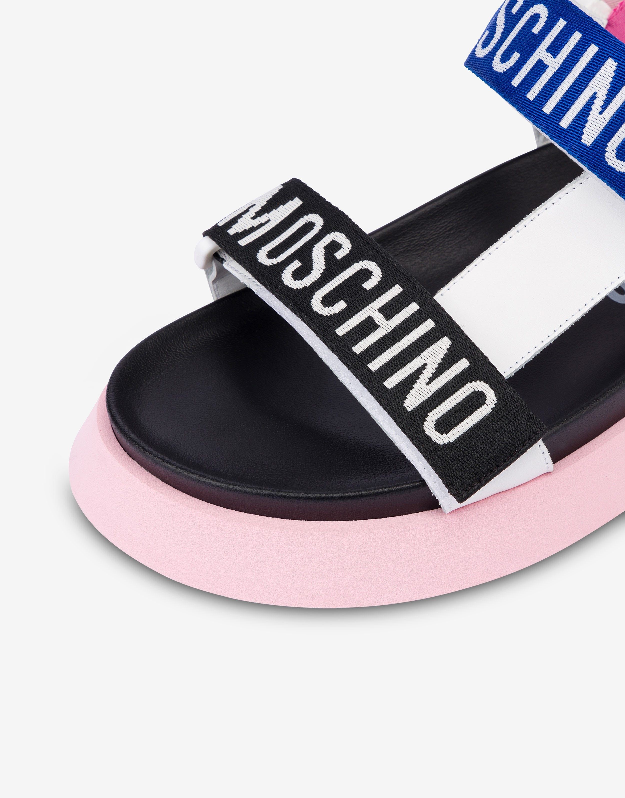 LOGO TAPE PLATFORM SANDALS - 4