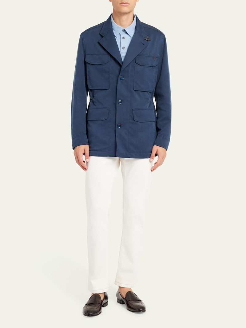Brioni Men's Washed Silk Safari Jacket outlook