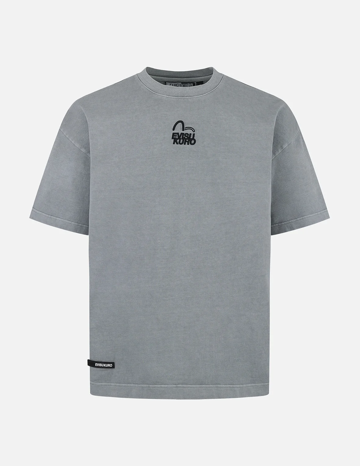 Seagull and Logo Embroidery Oversized Garment Dye T-Shirt - 1