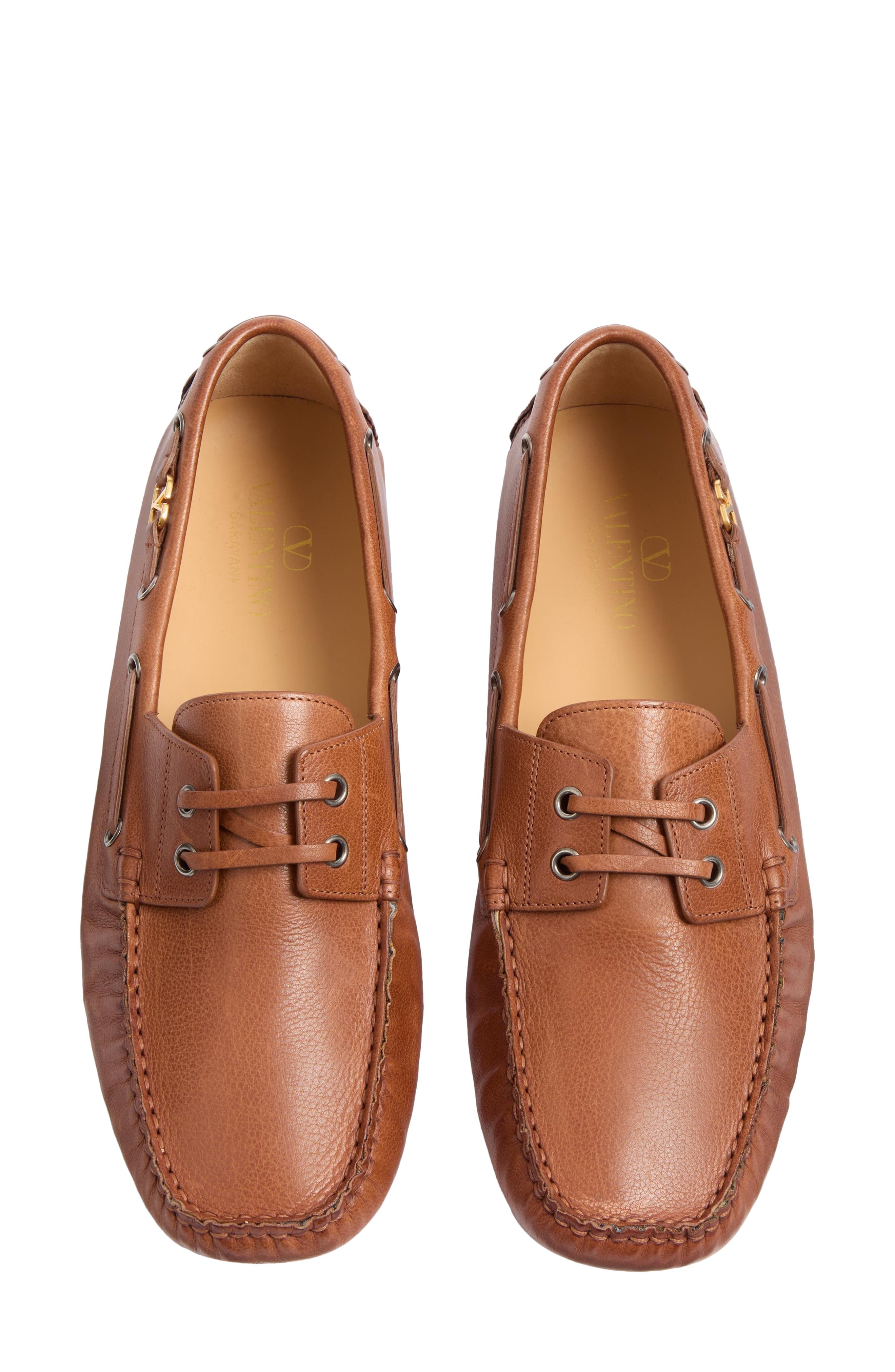 Valentino Garavani VLOGO Signature Driving Shoe in Tobacco at Nordstrom - 4