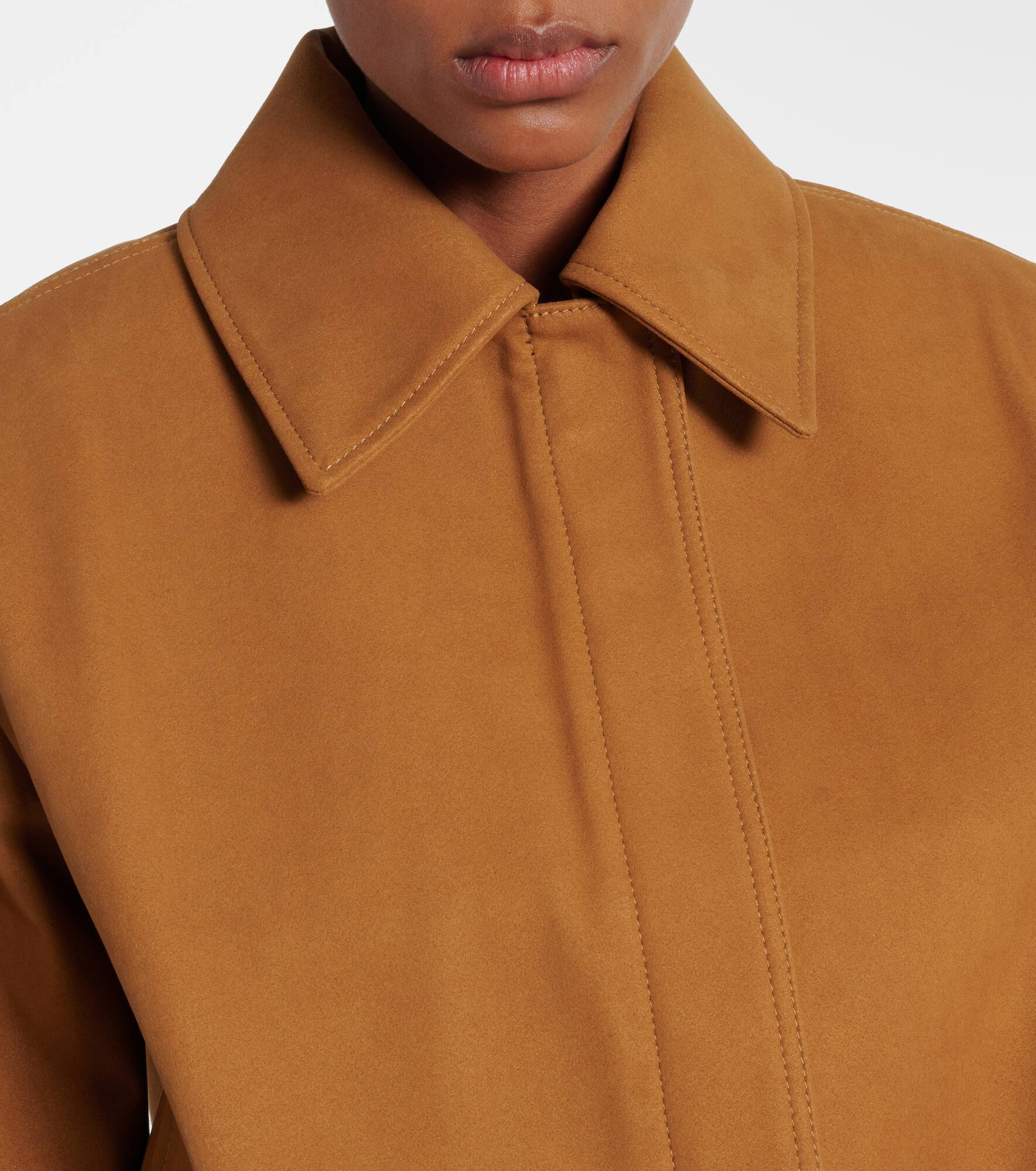 Oversized faux suede blouson - 4