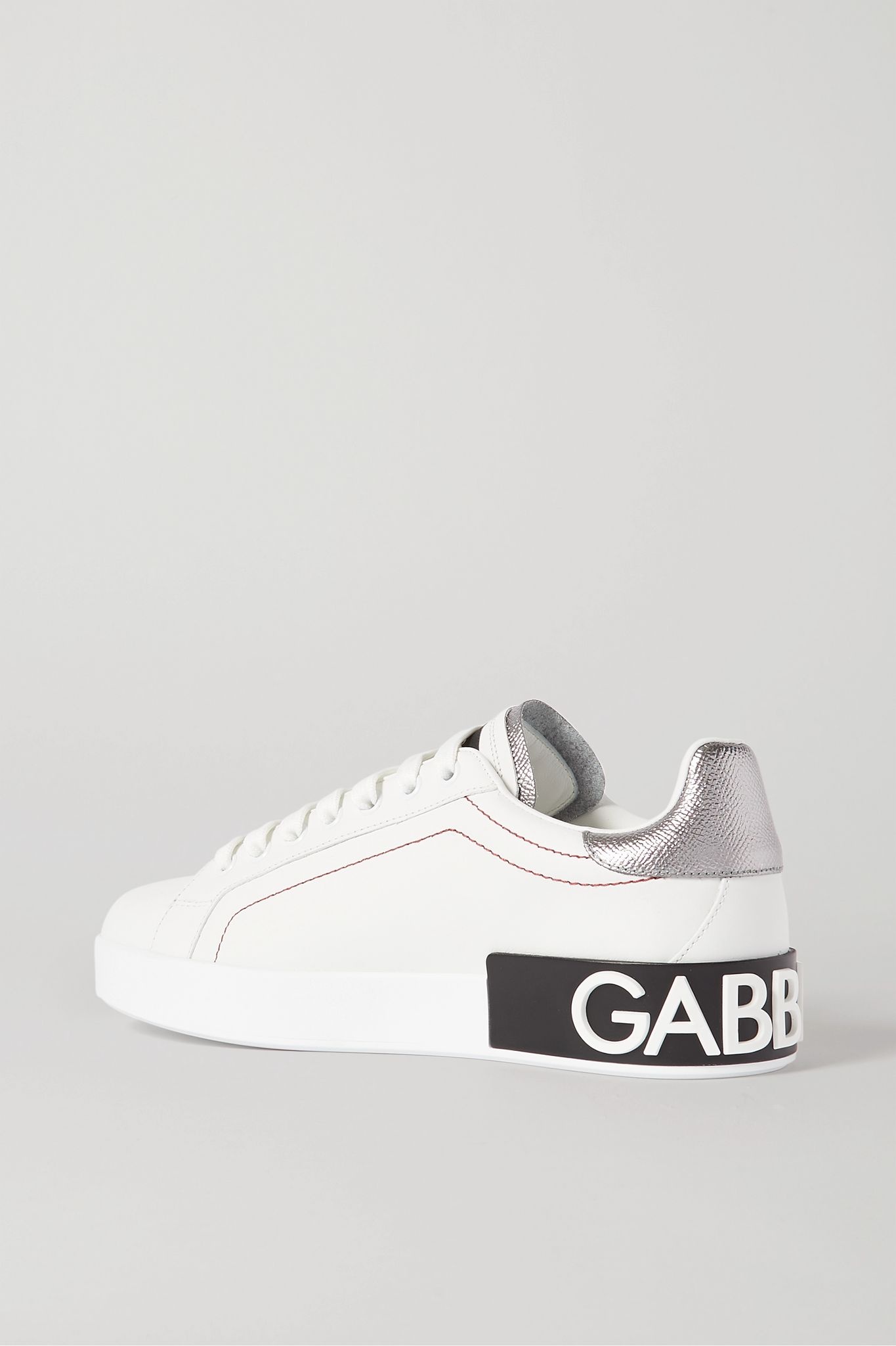 Logo-embellished leather sneakers - 4