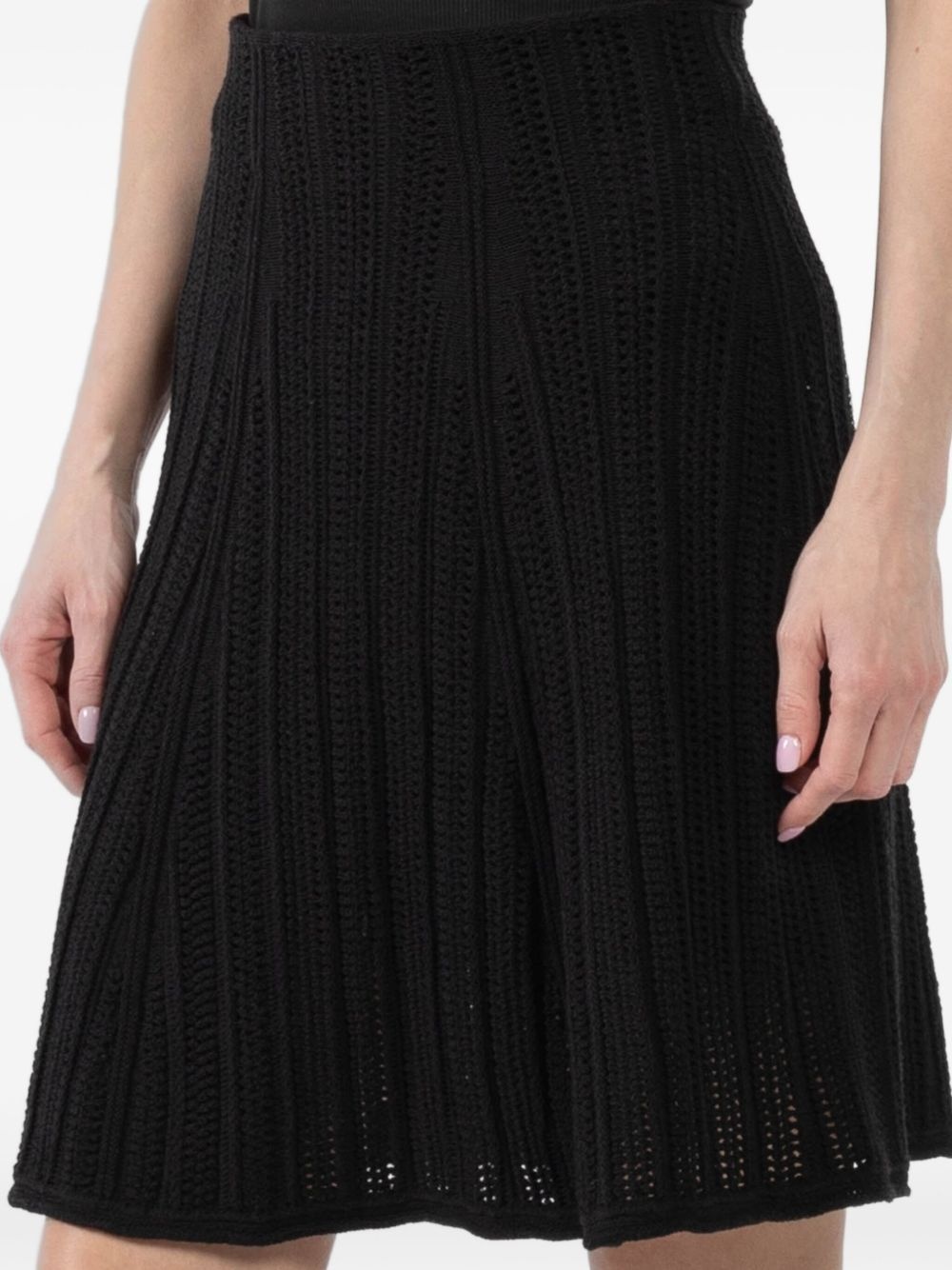 textured flared mini skirt - 3