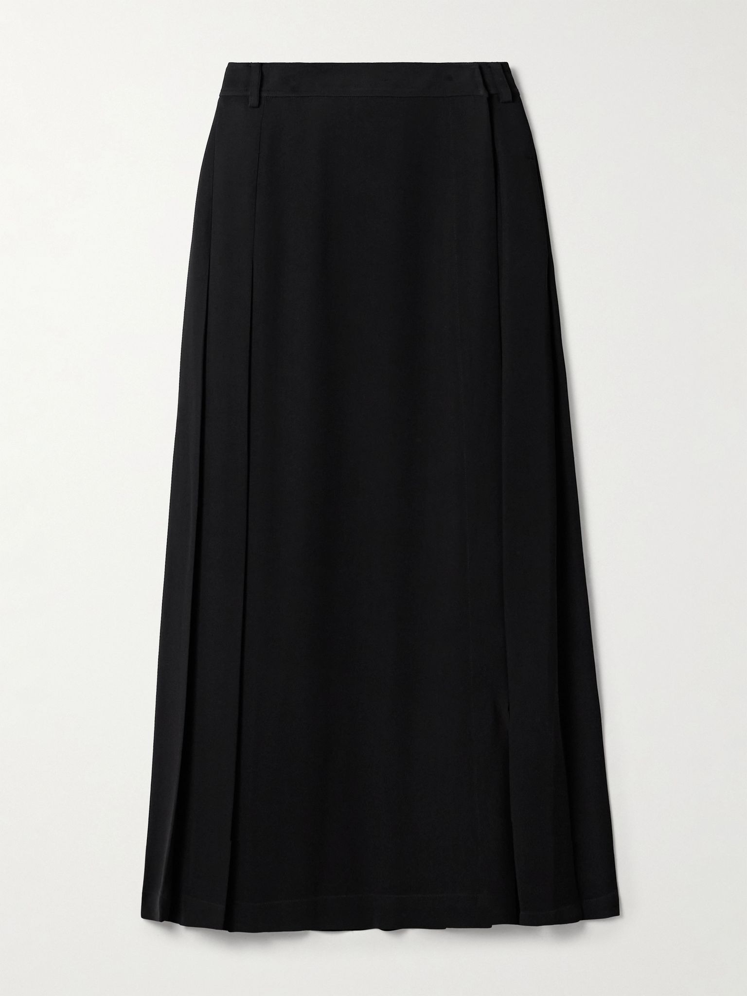 Pleated crepe maxi wrap-effect skirt Black - 1