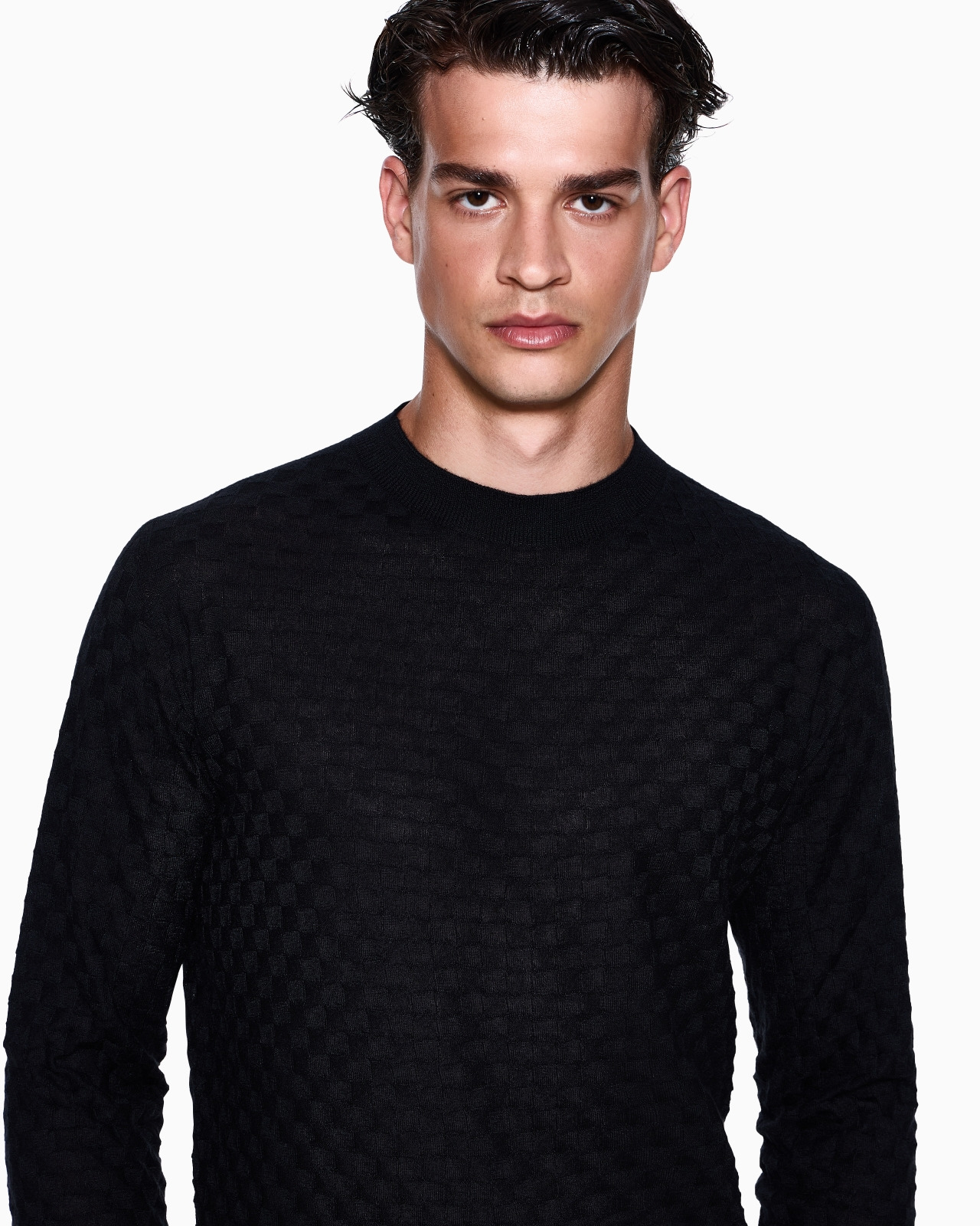 CREW-NECK JUMPER IN CASHMERE AND SILK - 5
