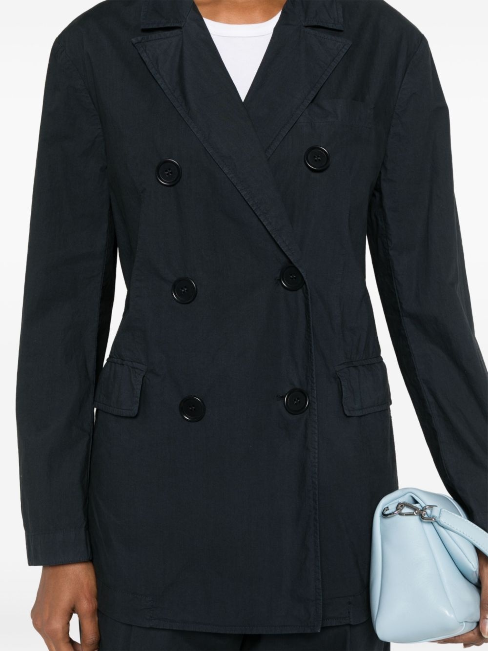 double-breasted cotton blazer - 5