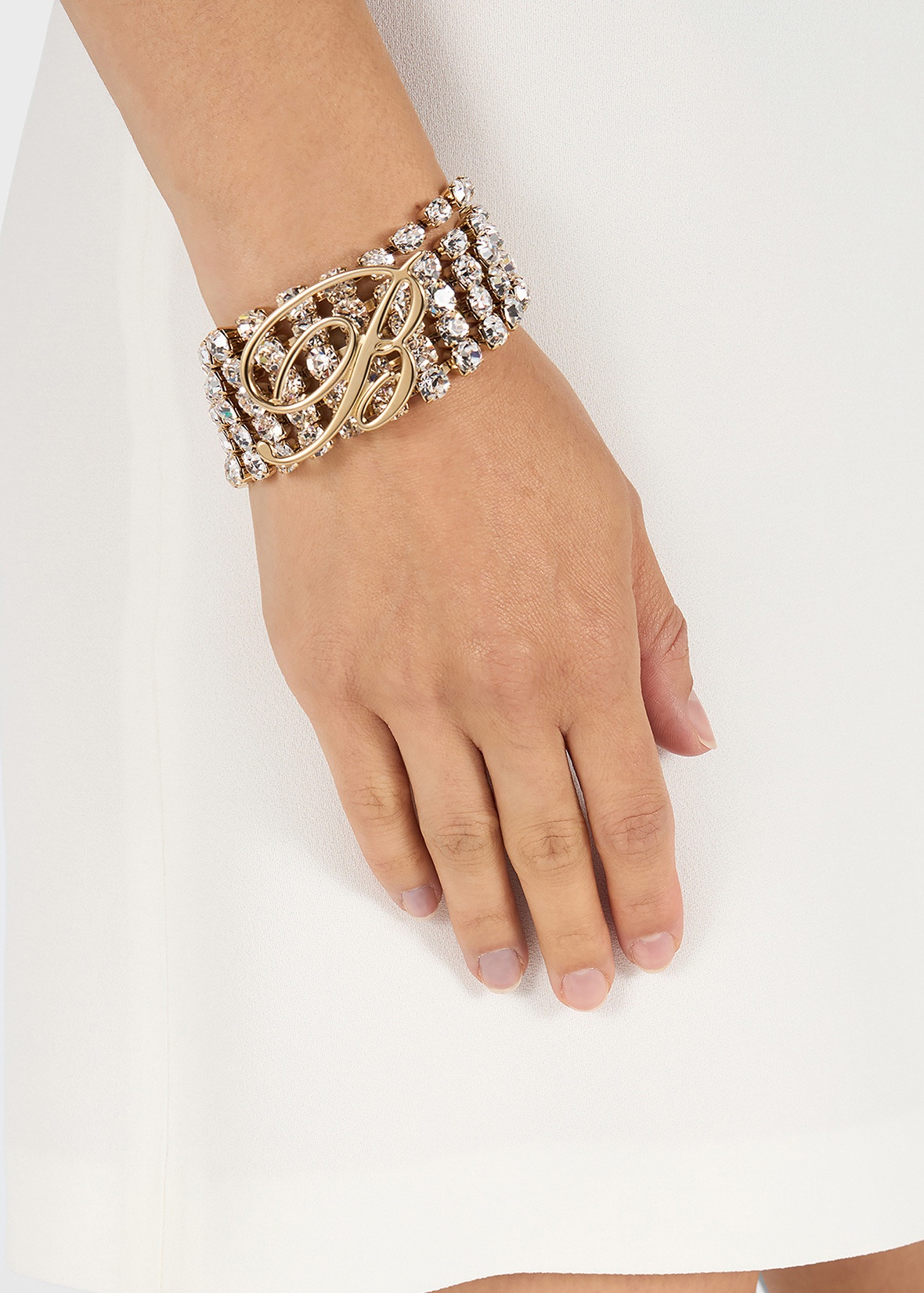 ブレスレット Blumarine FW25 Blumarine Bijoux (A522W350A A8359) Blumarine CHAIN BRACELET WITH RHINESTONES AND B MONOGRAM