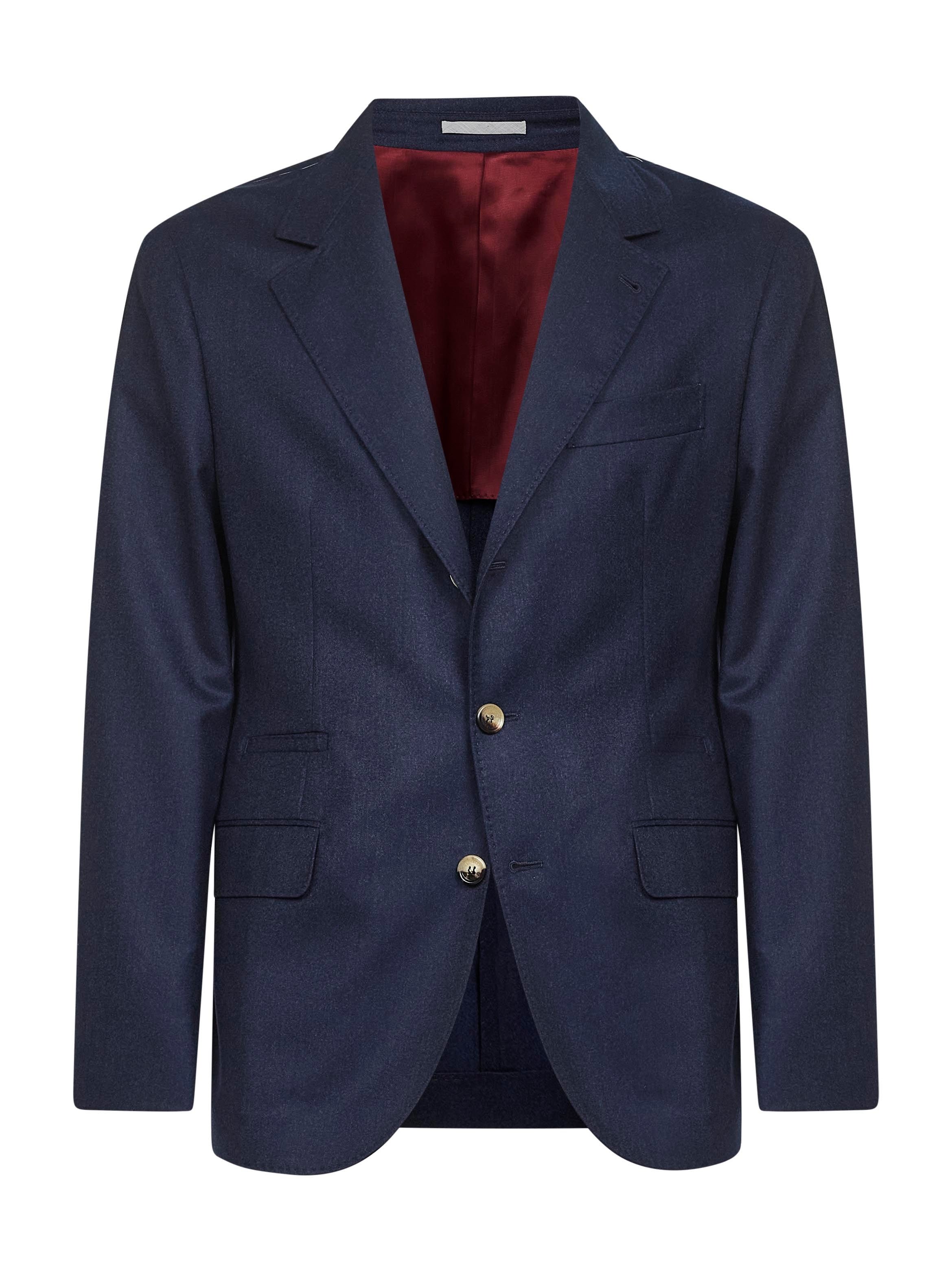 Blue flannel deconstructed blazer - 1