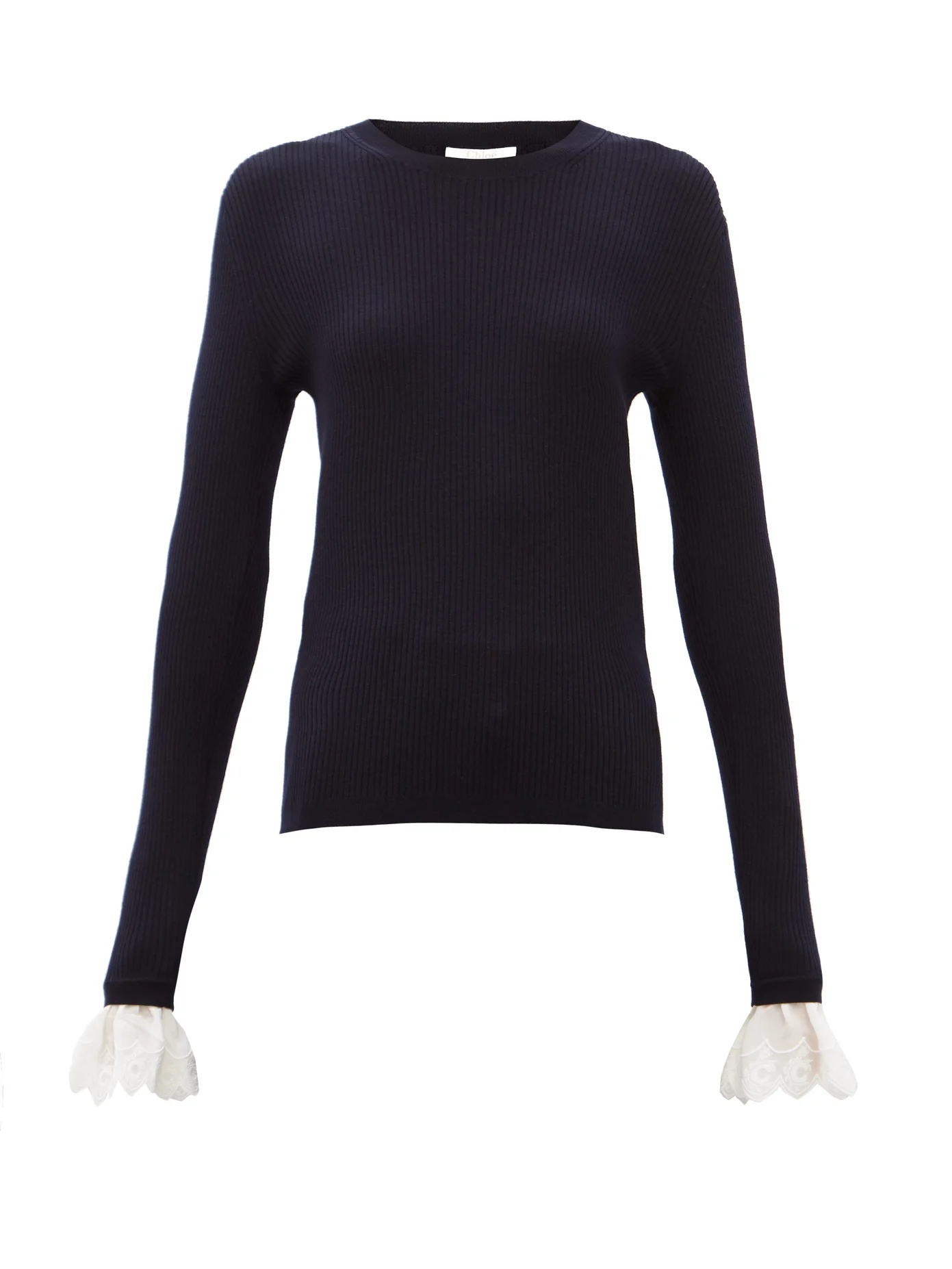 Fluted-cuff ribbed-wool sweater - 1