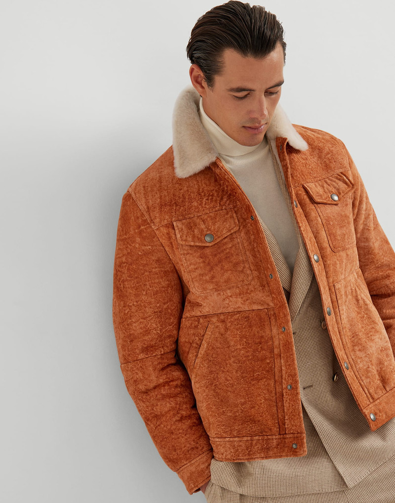 Waxed shearling jacket 4