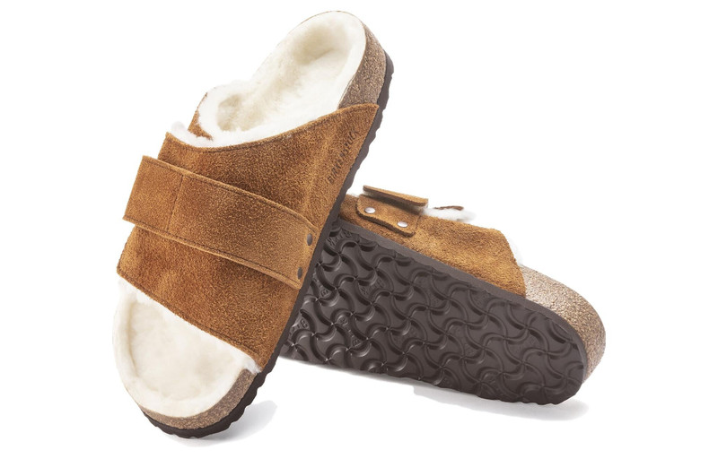 Birkenstock Kyoto Shearling Suede Leather 'Mink' 1023202 5