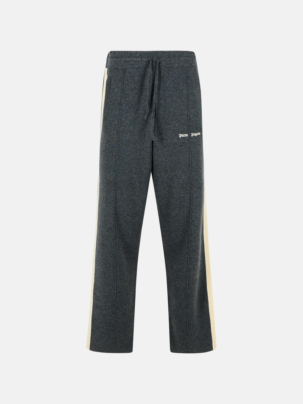 DARK GREY WOOL BLEND TROUSERS - 1