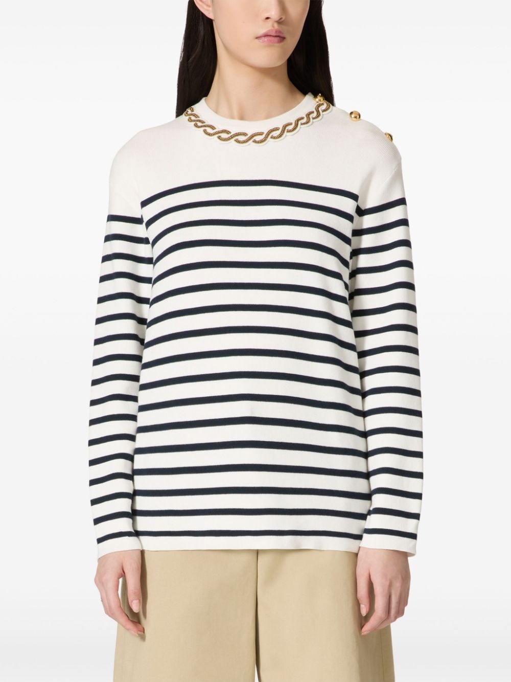 striped cotton jumper - 3