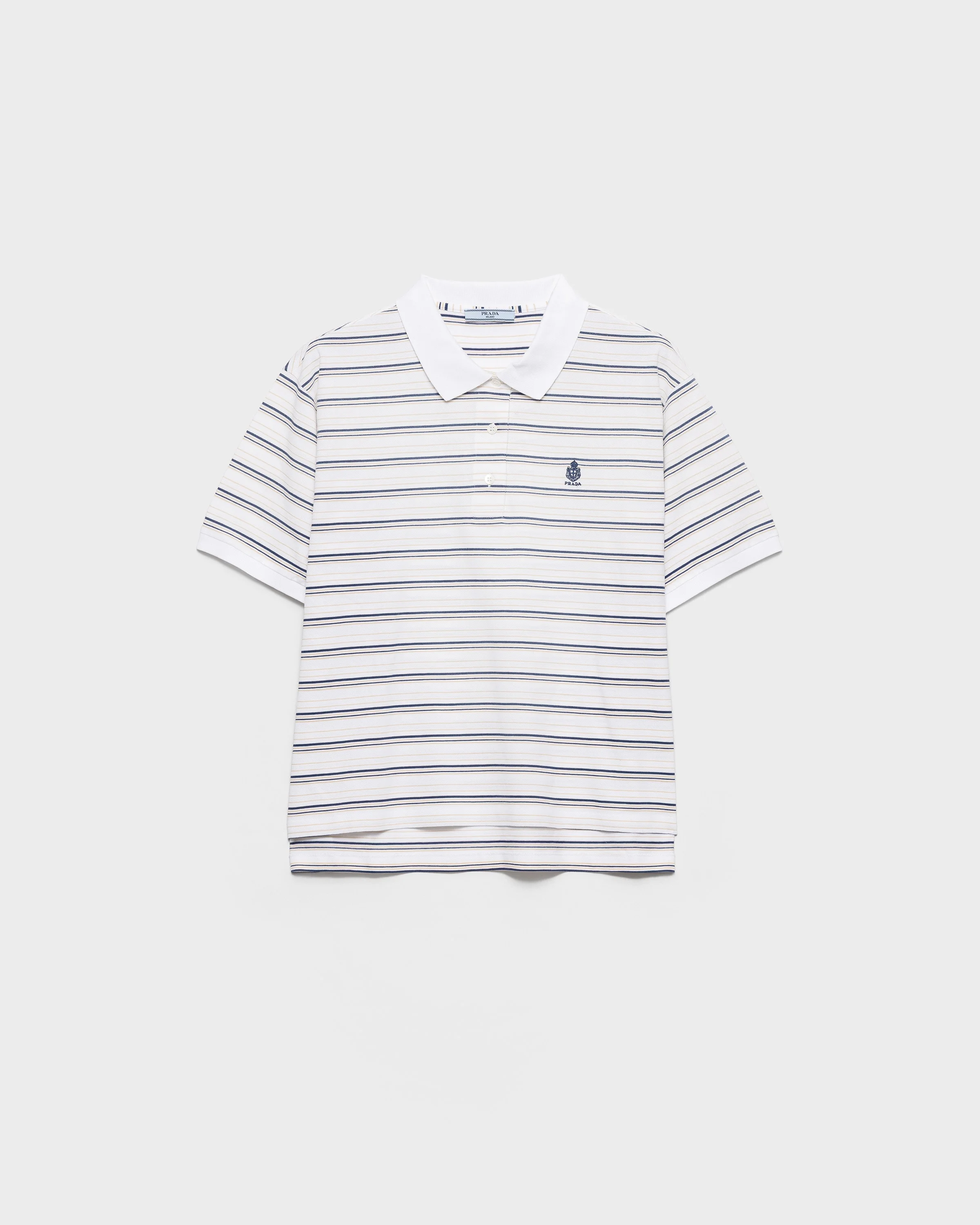 Striped piqué polo shirt - 1