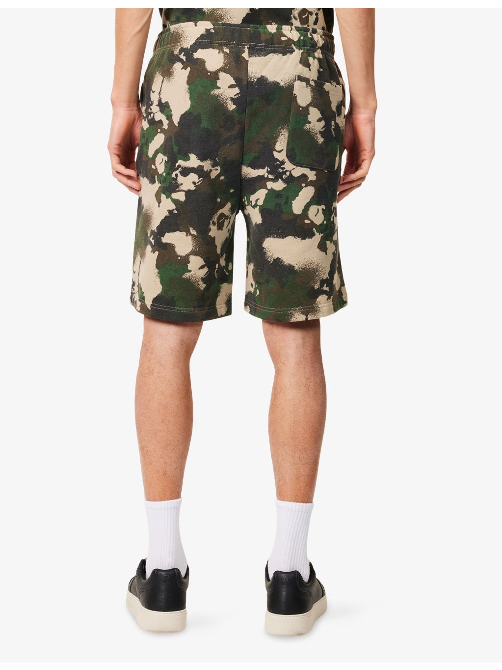 Shark-Graphic Camo Cotton-Jersey Sweat Shorts - 4