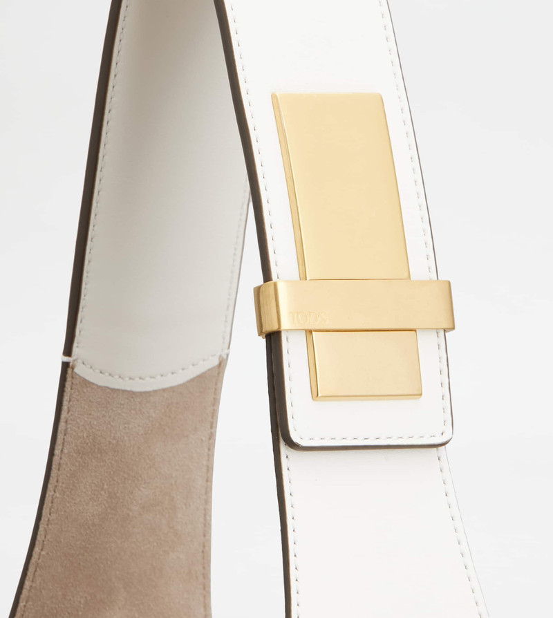 TOD'S DI BAG FOLIO SHOULDER BAG IN LEATHER LARGE - WHITE 7