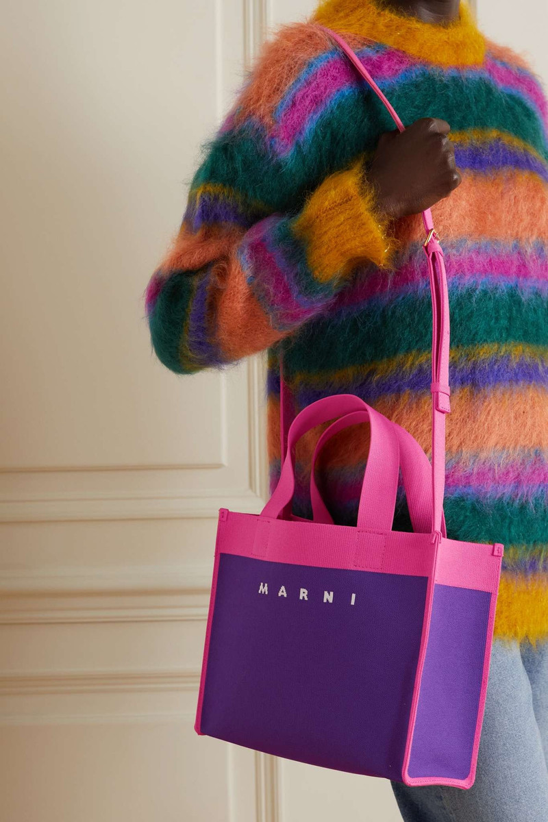 Marni Shopping small jacquard-knit tote outlook