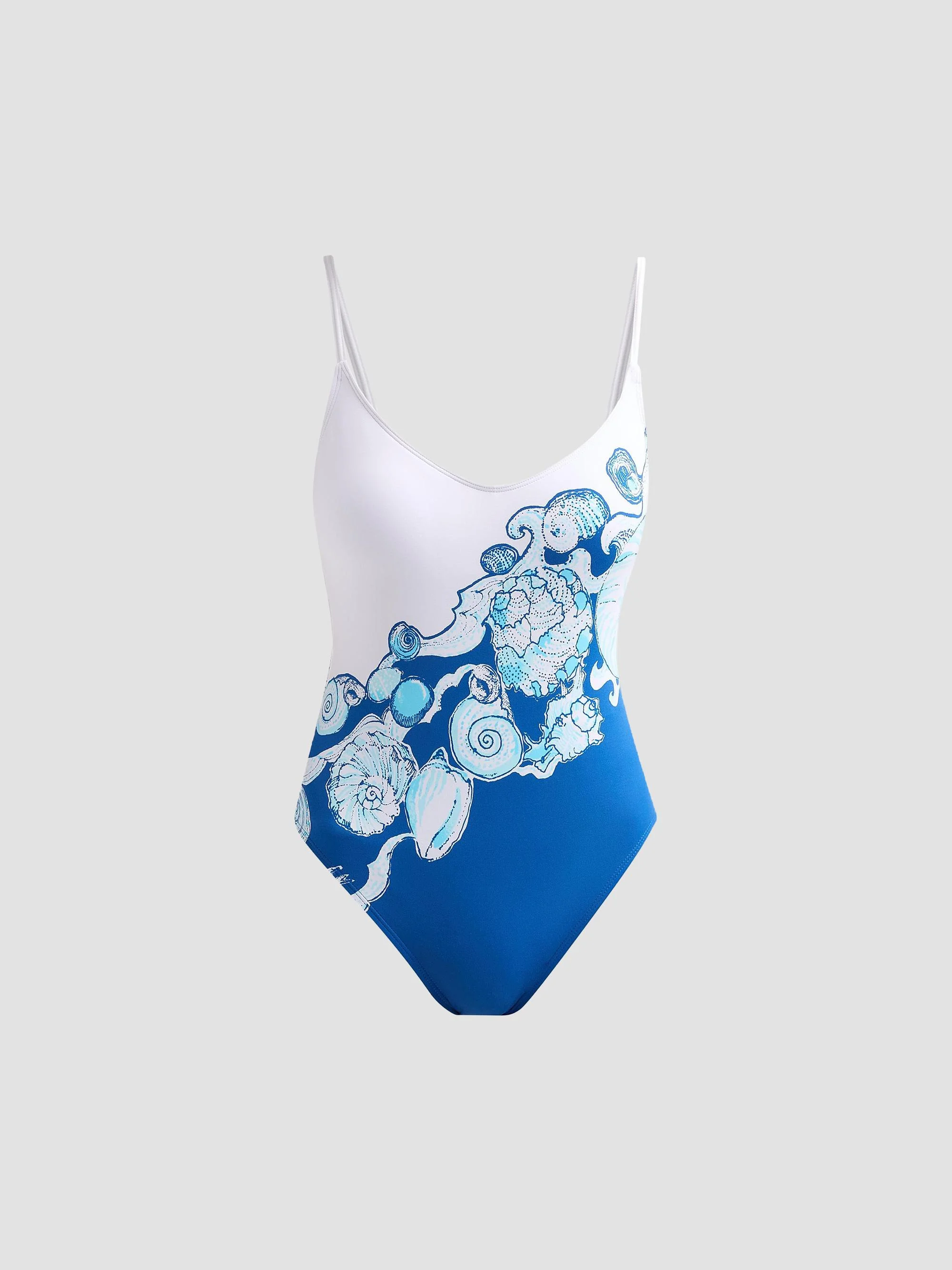 Women's Klynn Seashell Print One-Piece Swimsuit - Resort White - 1