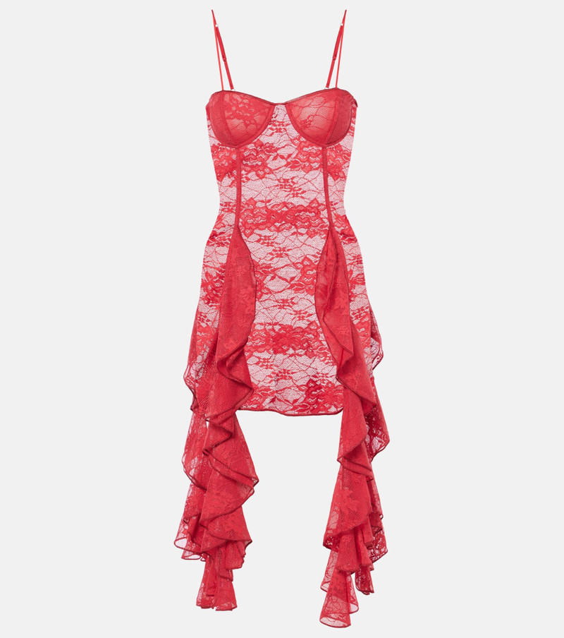 Ruffled lace bustier dress - 1