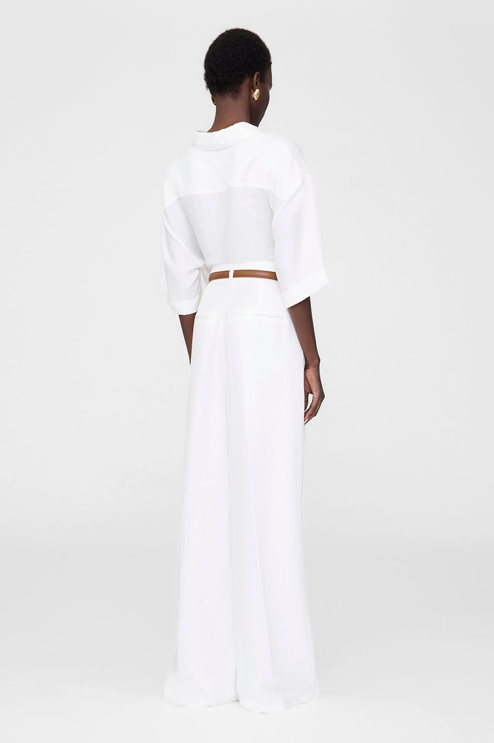 Lou Trouser - Ivory Linen Blend - 3