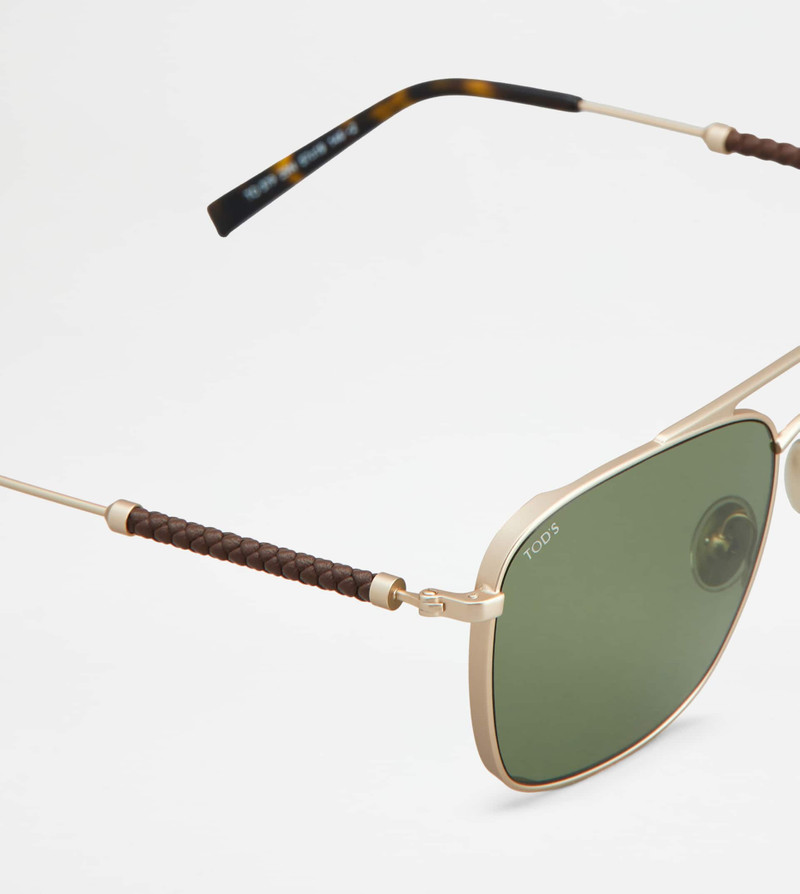 SUNGLASSES WITH TEMPLES IN LEATHER - PINK 4