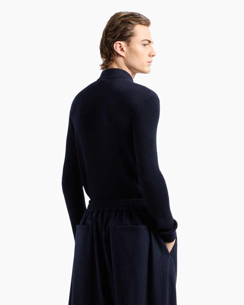 LONG-SLEEVED POLO SHIRT IN VIRGIN WOOL AND CASHMERE 3