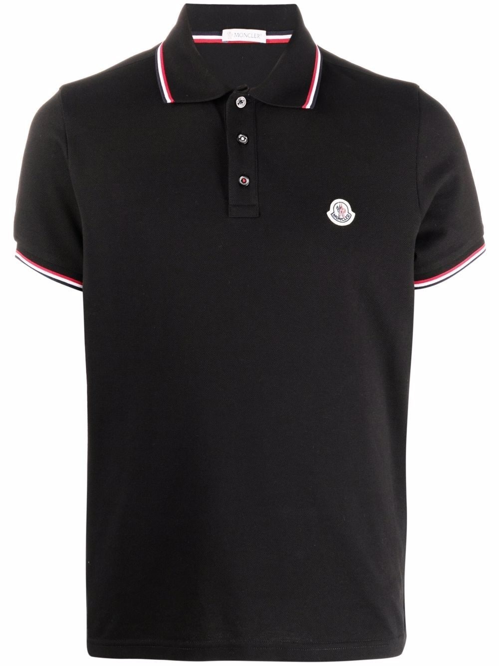 logo-patch polo shirt - 1