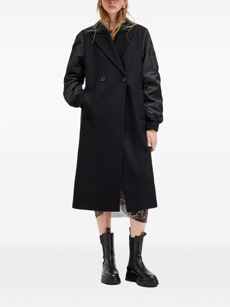 double-breasted bomber-sleeve coat 1