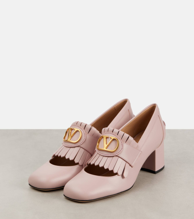 VLogo Signature 55 leather loafer pumps 4