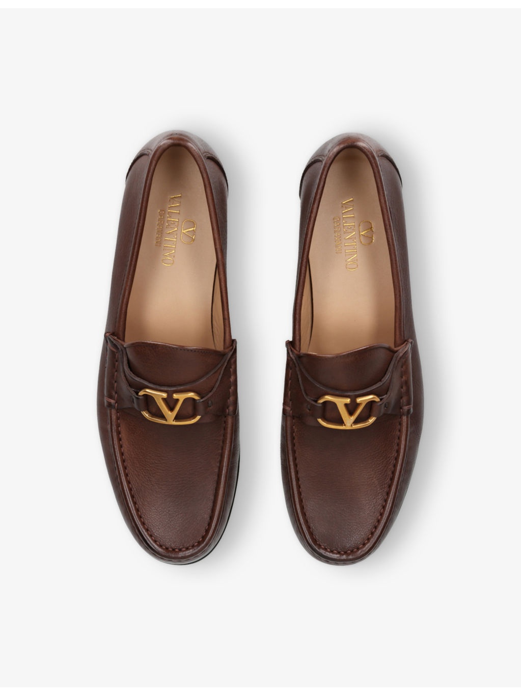 VLogo leather loafers - 2