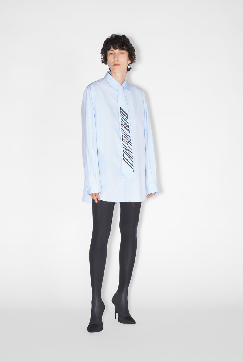 JEAN PAUL GAULTIER リバーシブル シルク ドレープ シャツ Jean Paul Gaultier THE BLUE SHIRT WITH TIE - 24/30-F-CH057I-C045