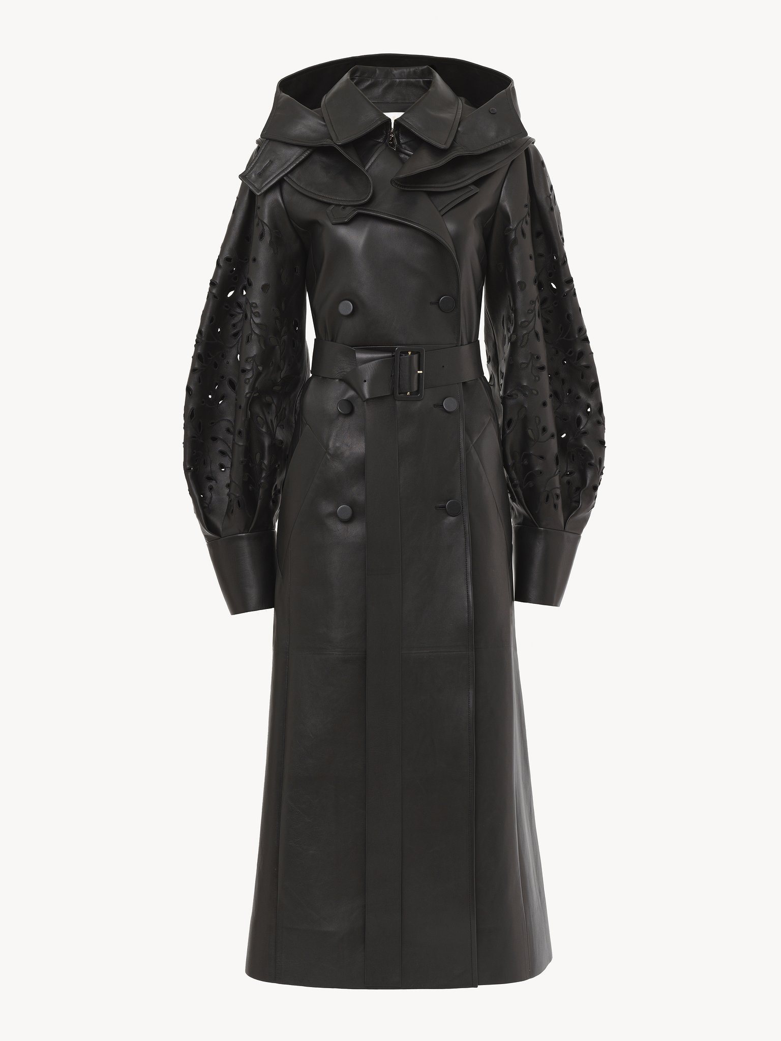 HOODED TRENCH COAT - 4
