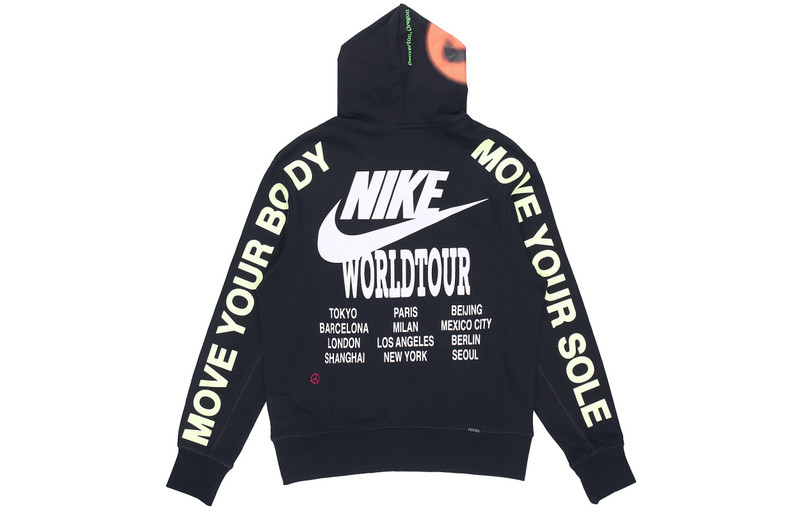 Nike Nike Around The World Graffiti Printing autumn Unisex Black DA0932-010 outlook
