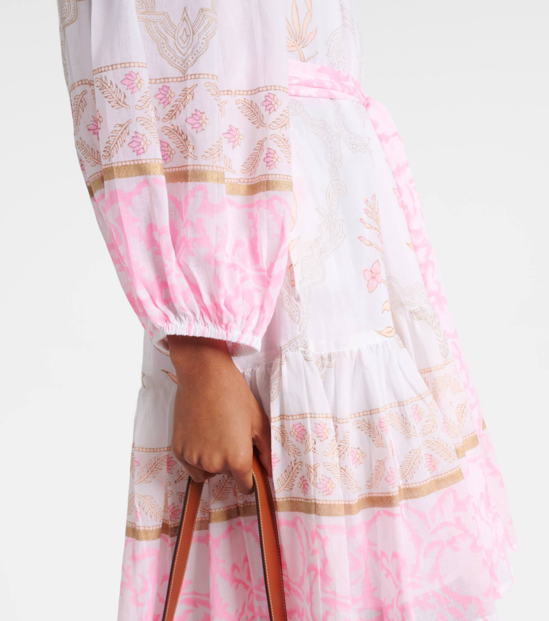 Printed off-shoulder cotton minidress - 6