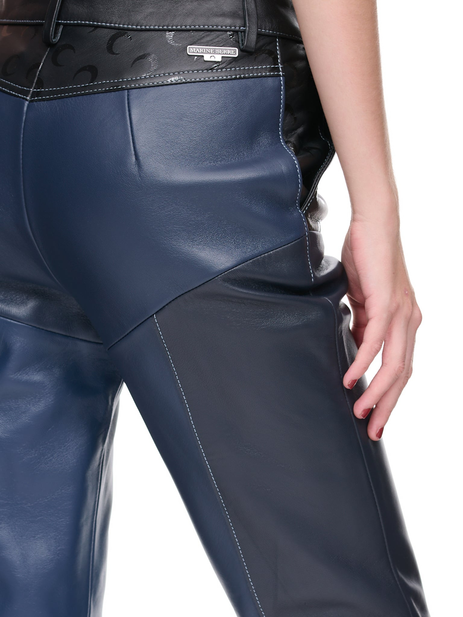 Blue Leather Trousers - 5
