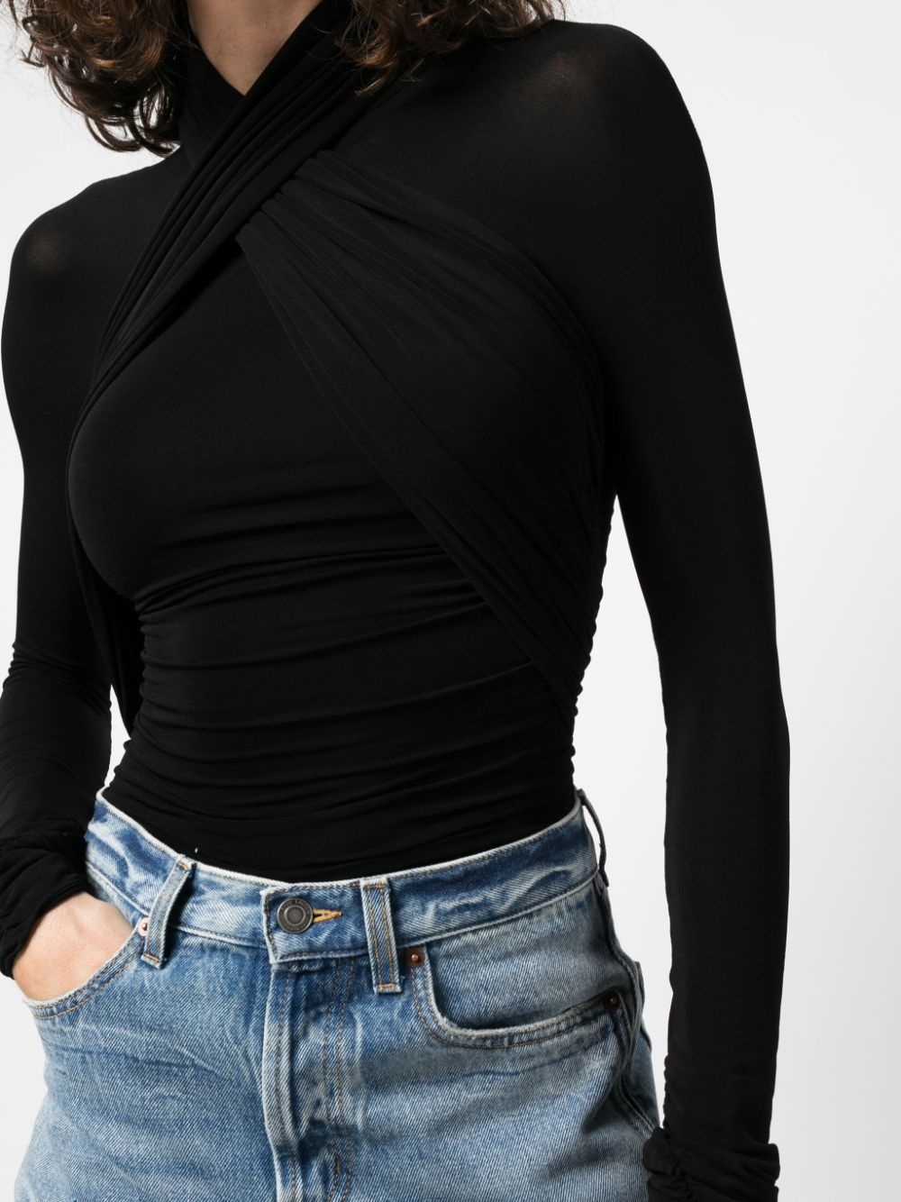 semi-sheer roll-neck T-shirt - 3