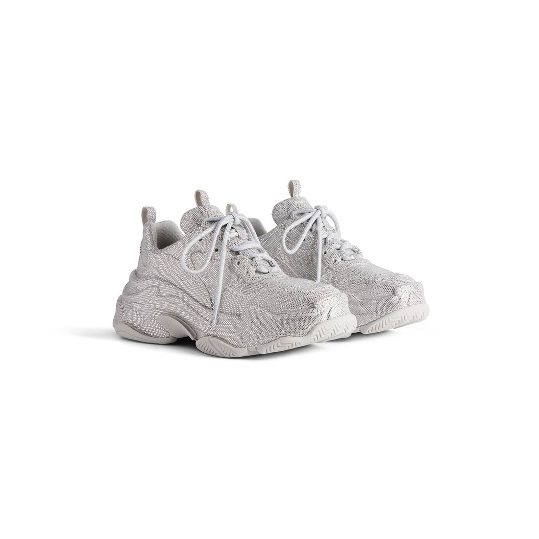 Women's Triple S Sneaker With Rhinestones  in Light Grey - 2