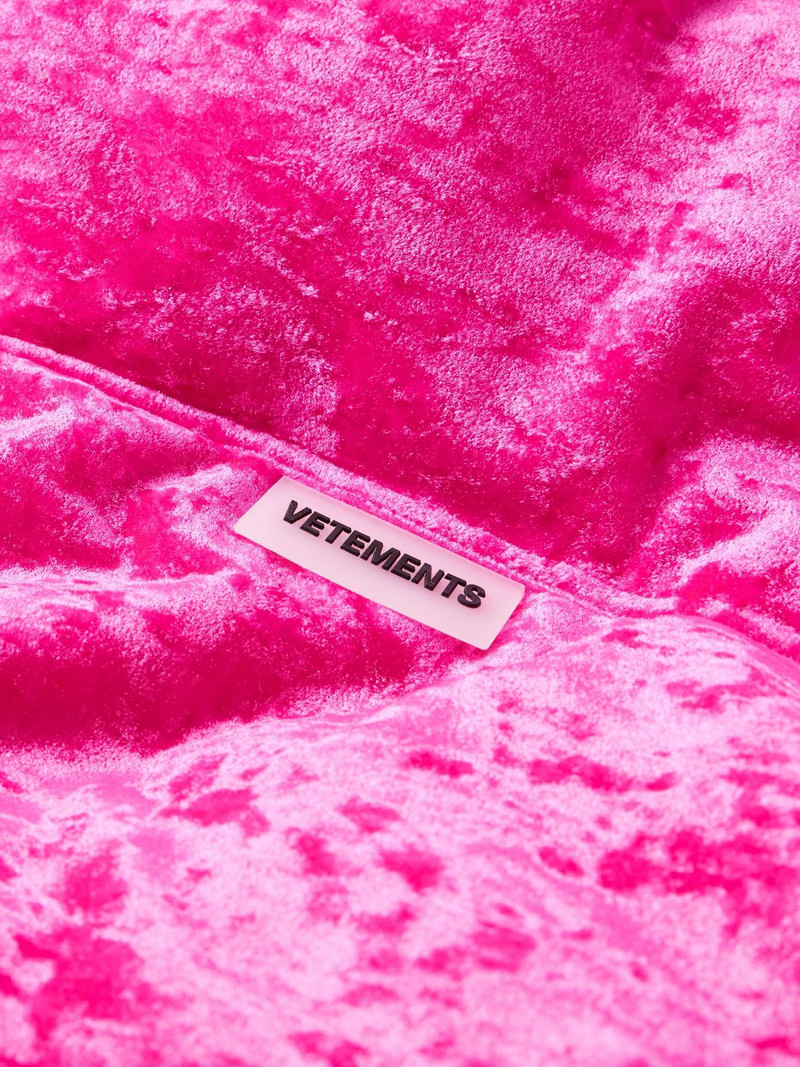 Logo-Appliquéd Velvet Down Jacket 3