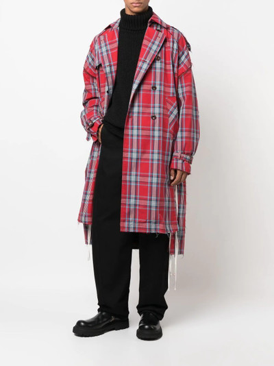 FACETASM check-pattern belted coat outlook