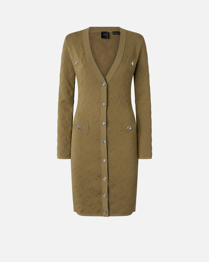 JACQUARD LOGO KNITTED CARDIGAN DRESS 1
