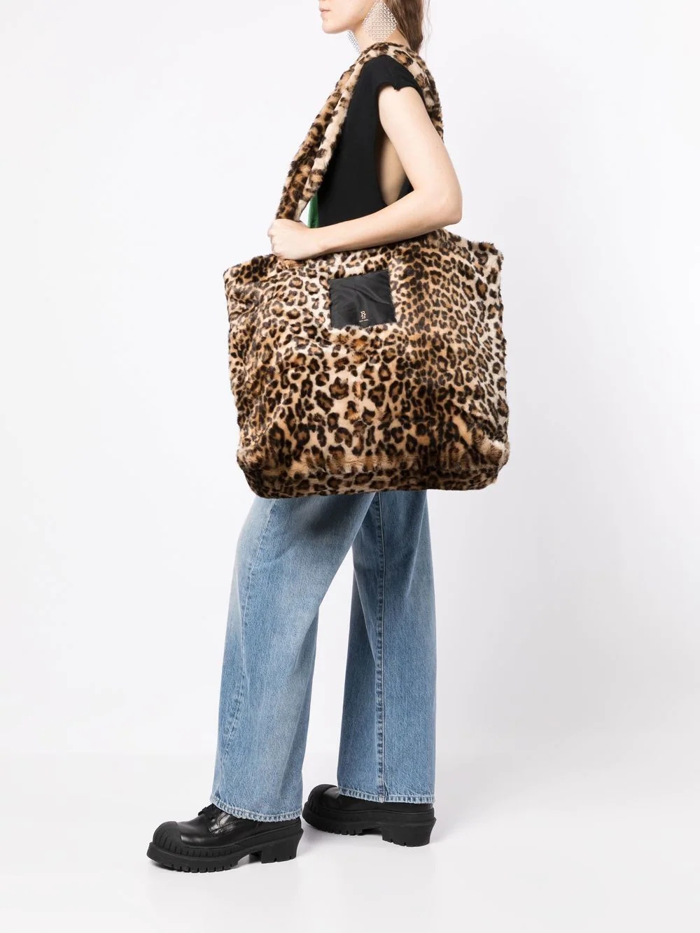 leopard-print oversize tote bag - 2