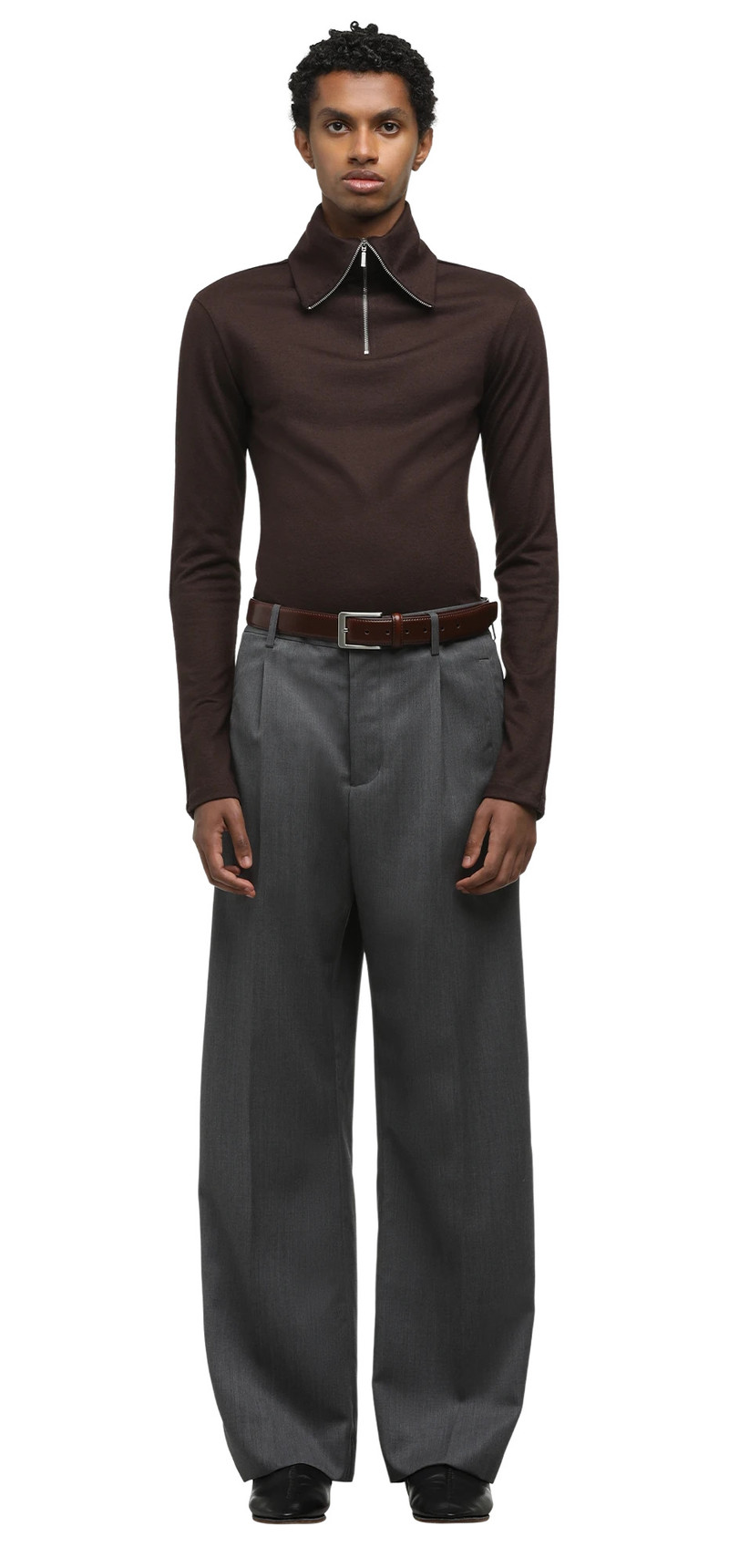 entire studios APEX WOOL TOP BROWN outlook