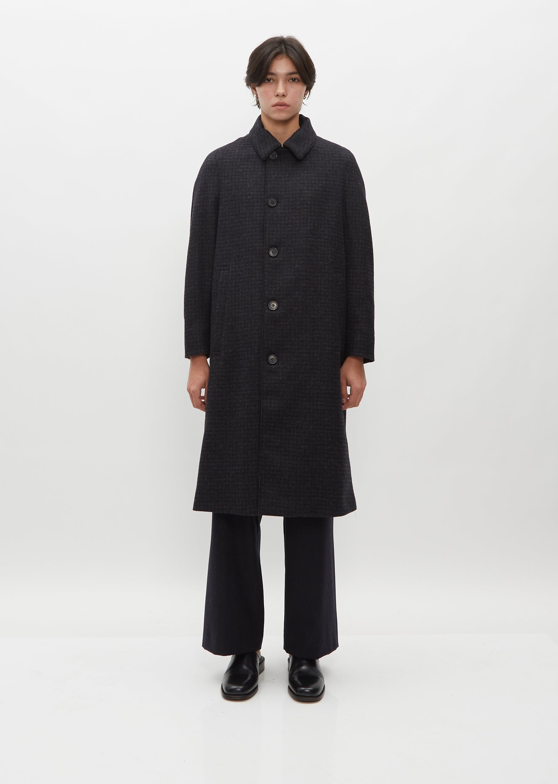 Collection Wool Grid Coat - 1