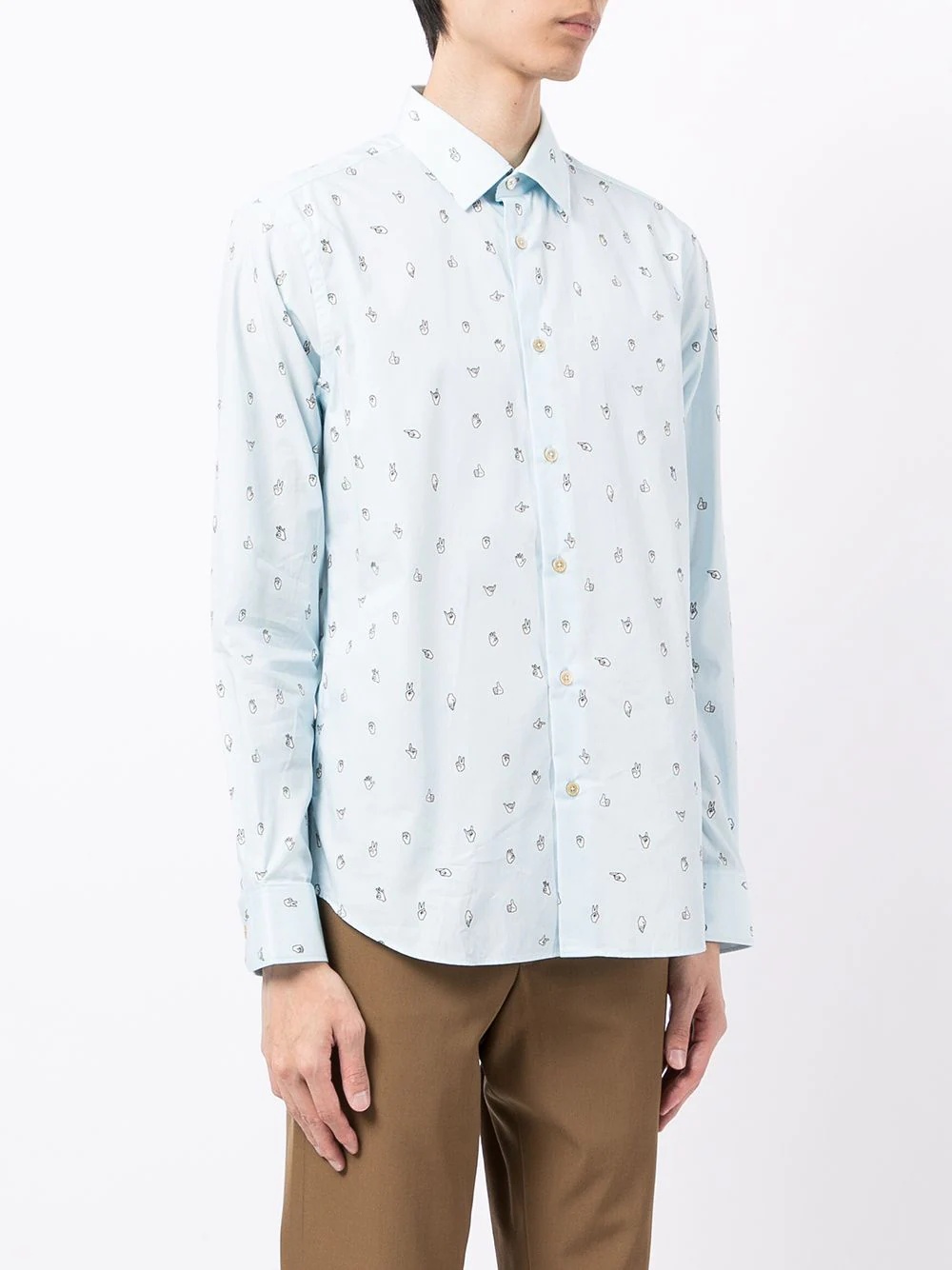 gesture-print shirt - 3