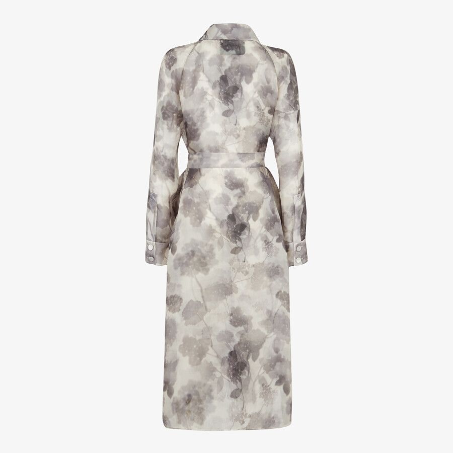 gray organza trench coat - 2